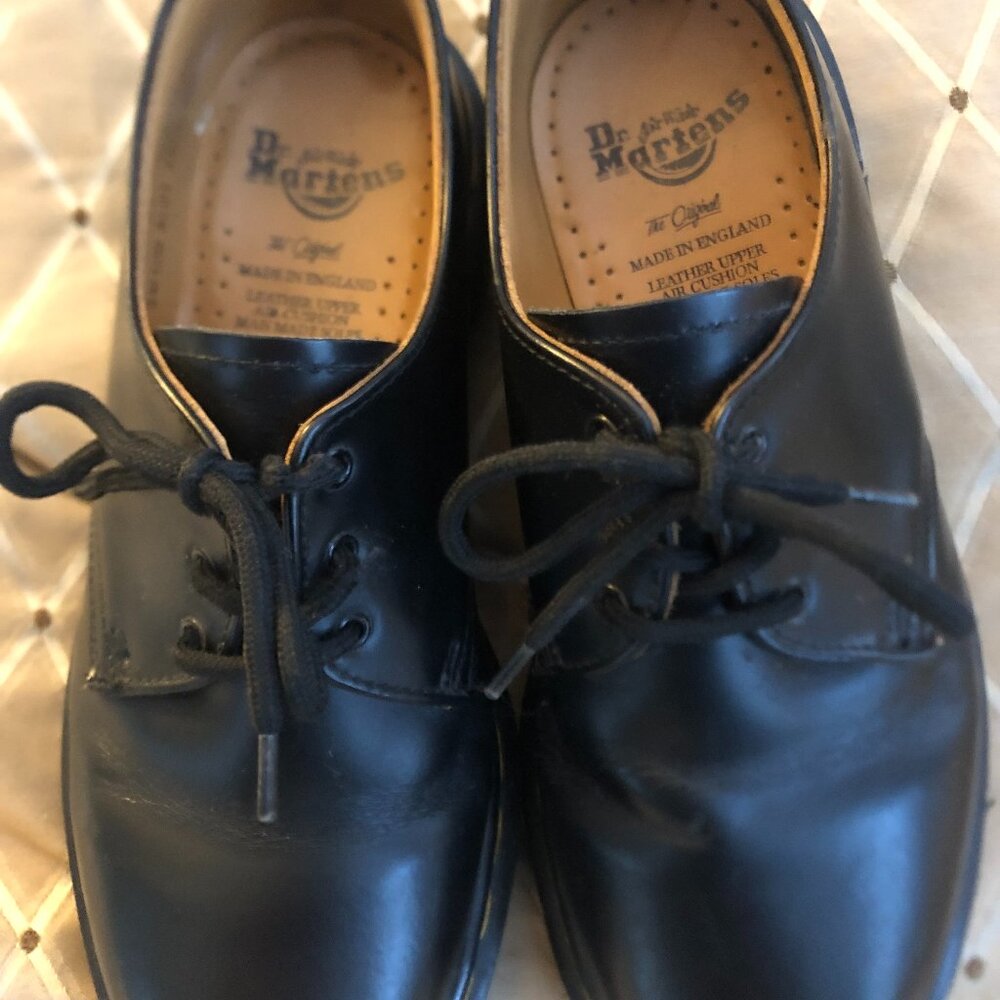 Dr.Marten's, oxfords,lug/platform sole,black leather UK size 4;US 6/7